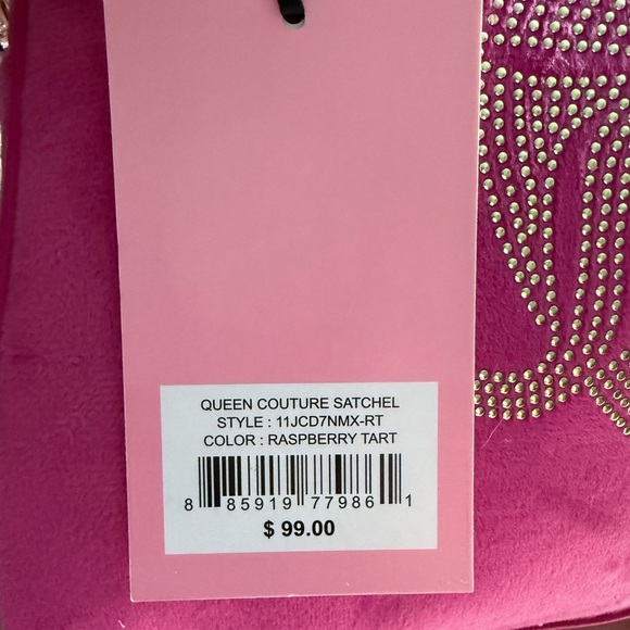 NWT Juicy Couture “Queen Couture” Satchel w Mini Bag and Wallet, Pink - Picture 8 of 8